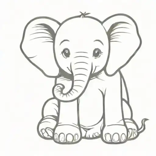 Baby Elephant Sitting