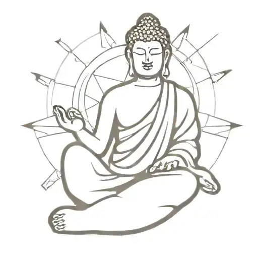 Hands Of Buddha In Fearlessness Position Levitating