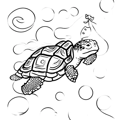 Whimsical Turtle At A Tea Party