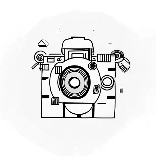 A Camera Lens Transforming Into A Car Engine