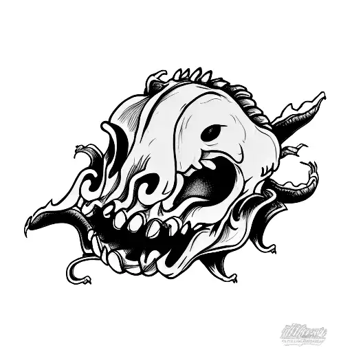 Dragon Skull Rosed Smoke