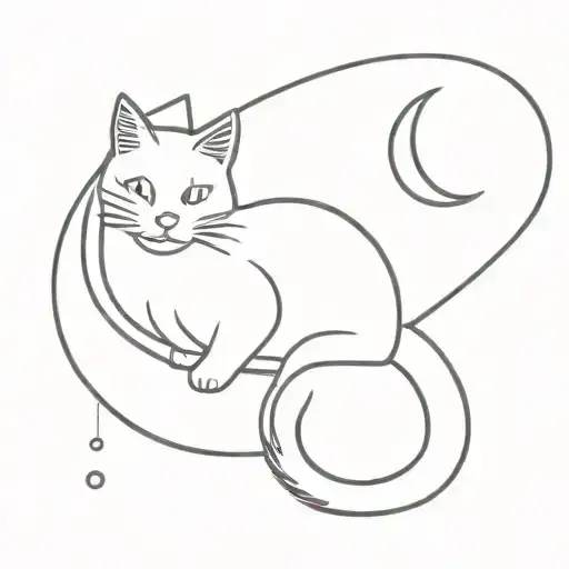 Cat Looking At The Moon