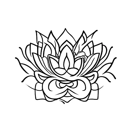 Lotus With Moon And Letter M