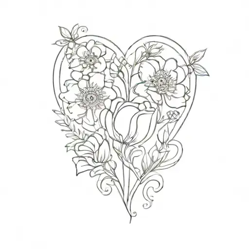 Heart Framed By Marigold