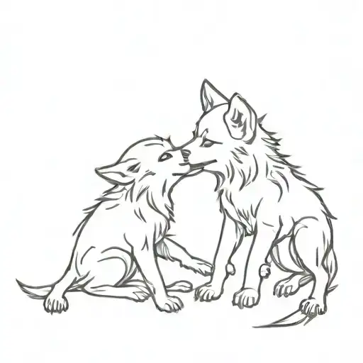 Wolf Puppies Playing