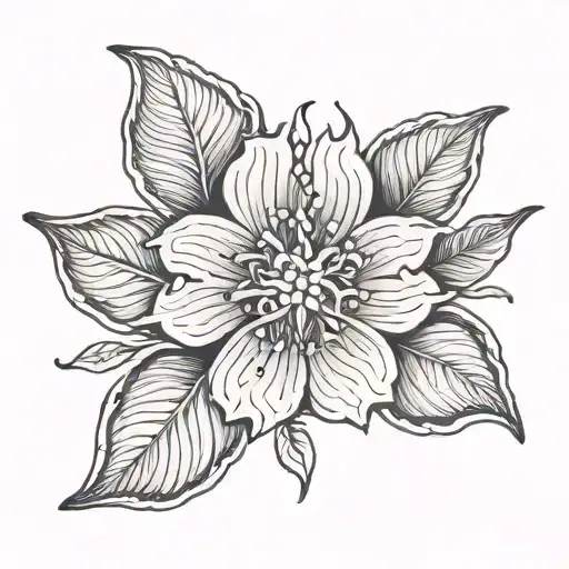 Hawthorn Flower On Back Of Hand Tattoo Showcasing The Taurus Symbol