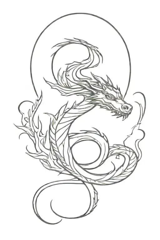 Elegant Narrow Dragon Facing Up