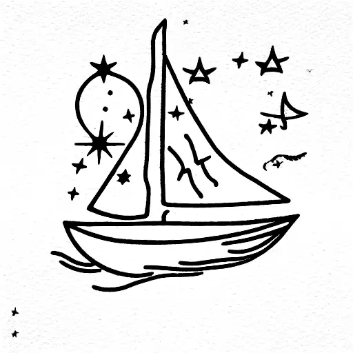 Sailboat And Star From Little Prince