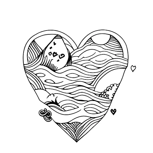 Jack Of Heart Card With Beach