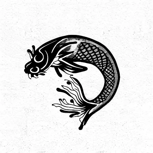 Koi Fish Red Black Dragon