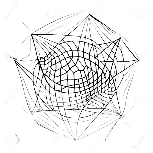 Abstract Volleyball Net With Geometric Elements