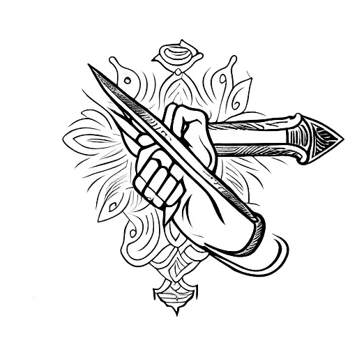 A Hand With A Dagger Through It