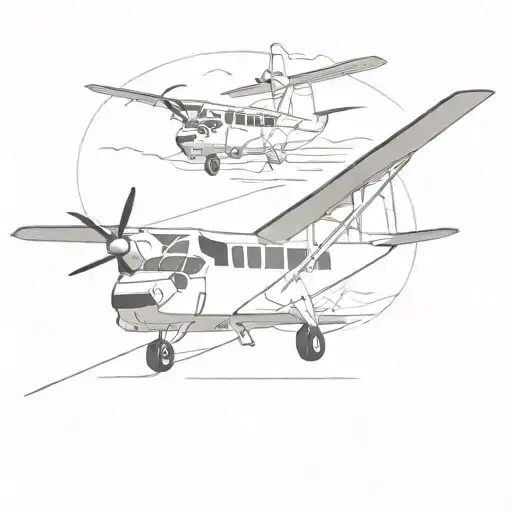 Twin Otter Airplane Flying Across