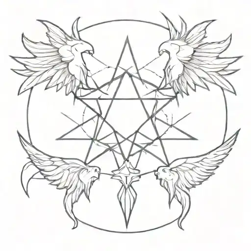 An 8 Pointed Star With Wings