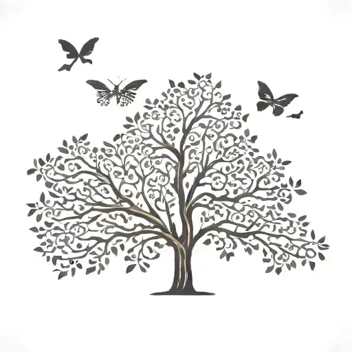 A Steam Punk-inspired Tree Of Life With Musical Notes Flowing Through The Branches