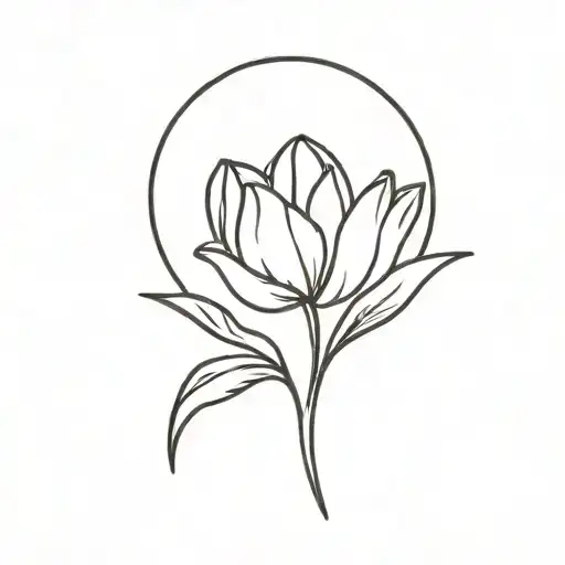 A Moon With Tulip Flower