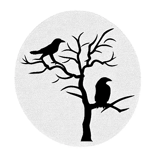Tree With Ravens For Leaves
