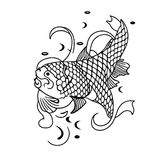 Pisces Koi Fish Combined With An Aries Ram