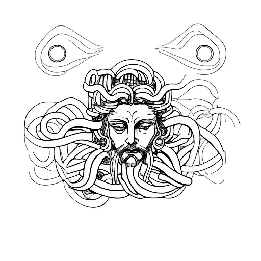 Estatua Da Medusa Mostrando O Lado Humano