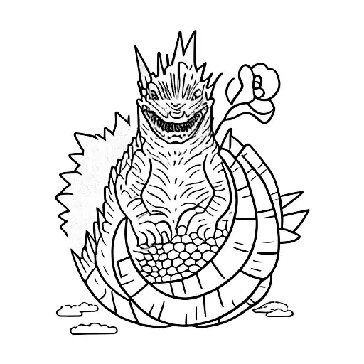 Godzilla Holding Flower