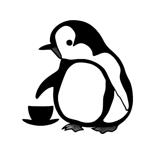 Penguin Doing Tea Break