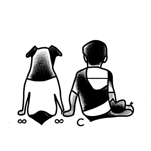 Little Boy And Dog Laying Down Together