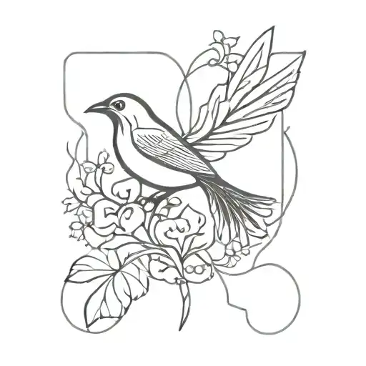 Black Bird And Shamrock Intertwined