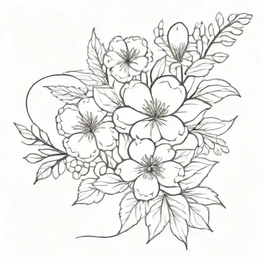 April And March Birth Flower Bouquet Tied