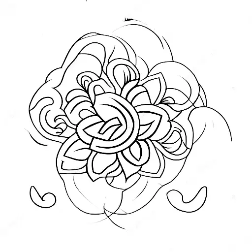 Word Flourish Cursive Connected To A Flower