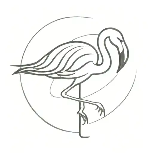 Crafting Scissors Cutting A Flamingo Silhouette
