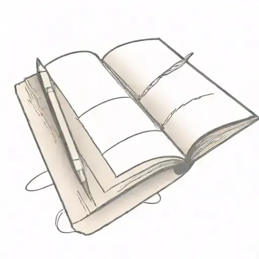 An Open Book With A Pencil