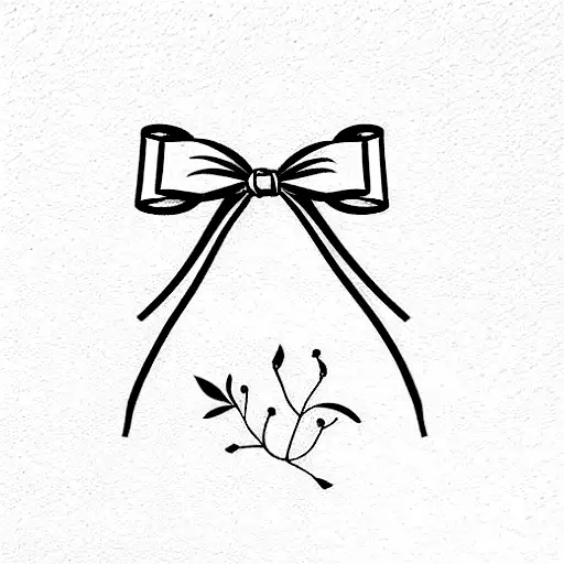 Dainty Ribbon Bow With Flowers