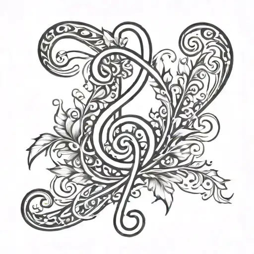 The Letter B And A Treble Clef Intertwined