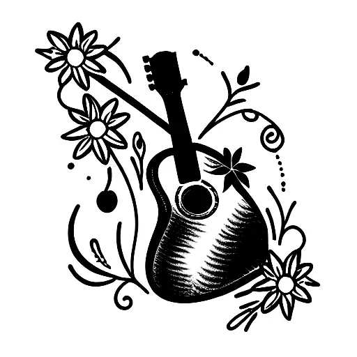 Guitar With Flowers
