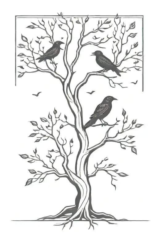 Raven Tree Growing Together