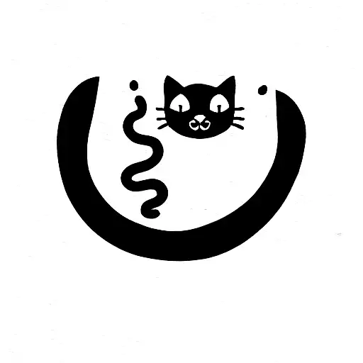 Dead Black Cat Laying In A Pull Of Blood