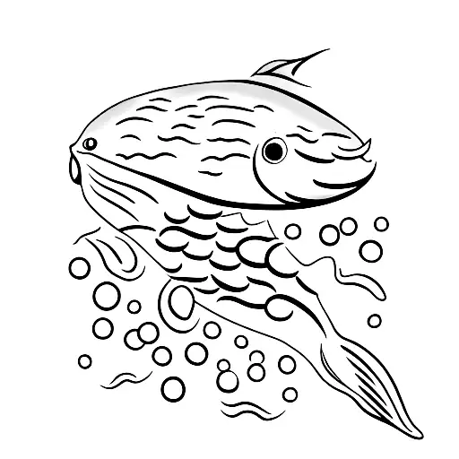 A Minimalist Tattoo Of A Bonito Fish Jumping Out Of Water