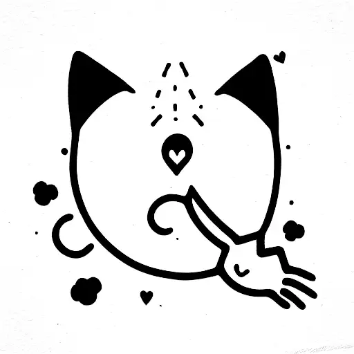 Dead Black Cat Laying In A Pull Of Blood