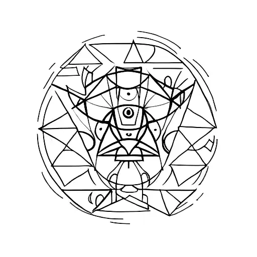 Design A Minimalist Tattoo Featuring A Vegetarian Symbol And A Pyramid