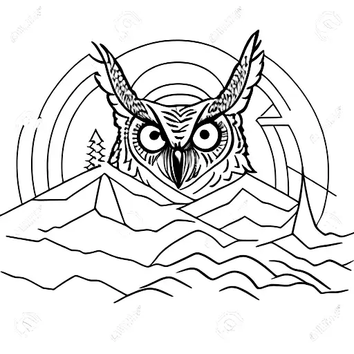 Great Horned Owl Mountain Tree Sleeve