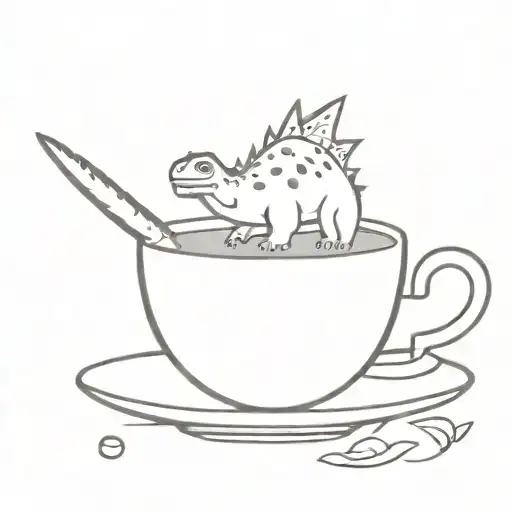 Dinosaur Drinks Coffee Cup