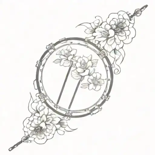 Pipe Band Snare Drum With Floral Surround