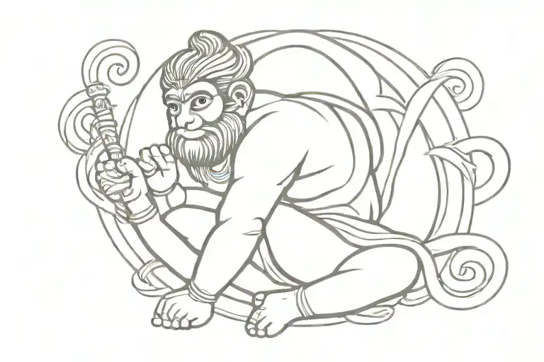'Jai Hanuman' Word Tattoo Design