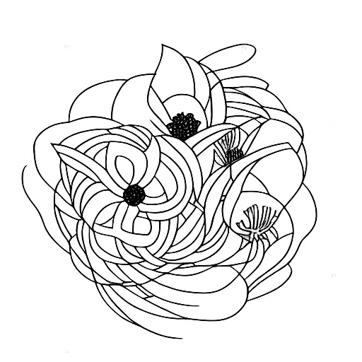 August Birth Flower And July Birth Flower Intertwined