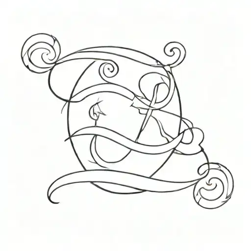 A Minimalist Wave Design Intertwined With An Anchor Symbol