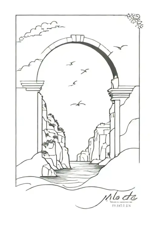 Arch With The Beach With The Interior Malta