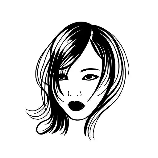 Beautiful Asian Girl Bangs