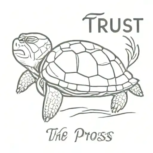 Turtle With A Phrase That Says Trust The Process