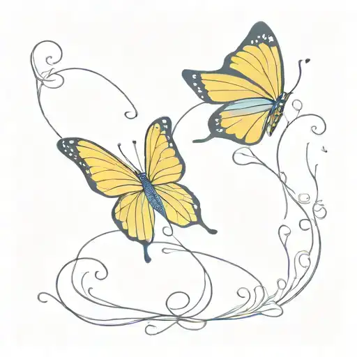 Butterfly Blue Wing Yellow Wing Down Syndrome Awareness