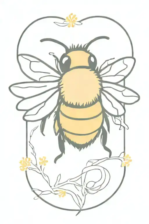 Bumblebee Fluffy Round Sweet Yellow Colorfull